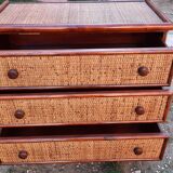 Commode rotin et bambou
