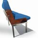 Banc vintage bleu des années 1960 par Roger Tallon