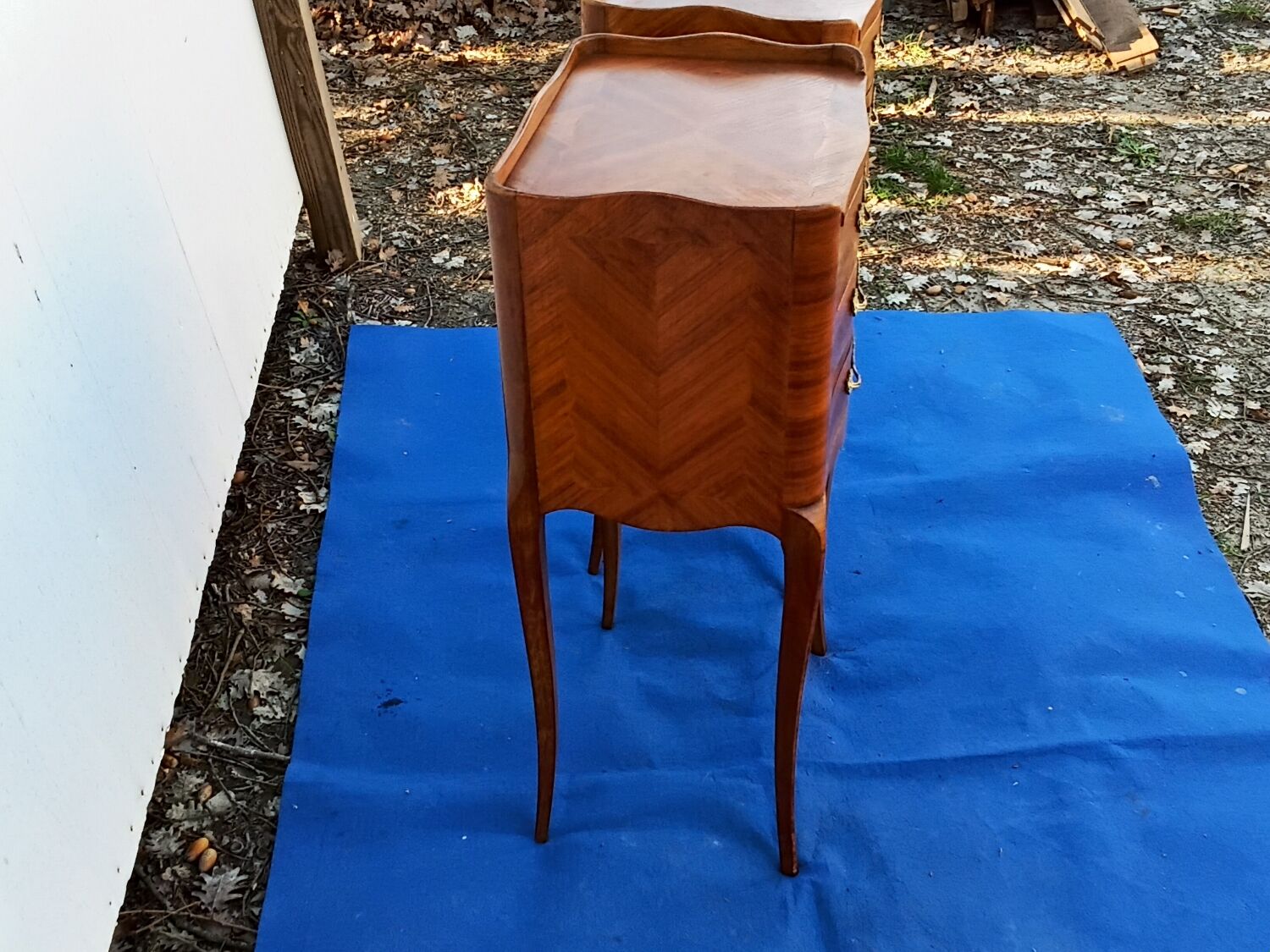 Pair of rosewood bedside tables