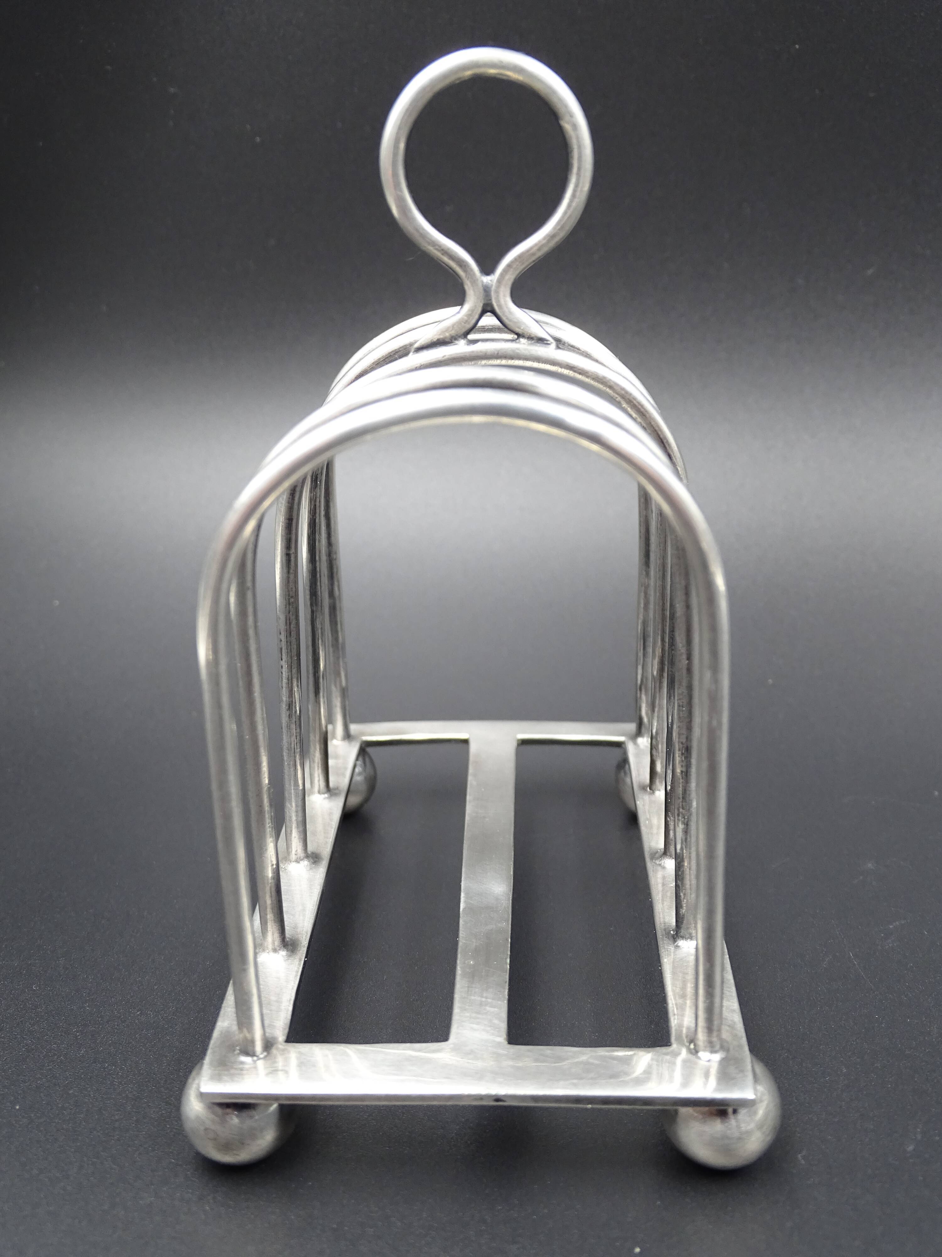 Silver metal toast carrier - circa 1940