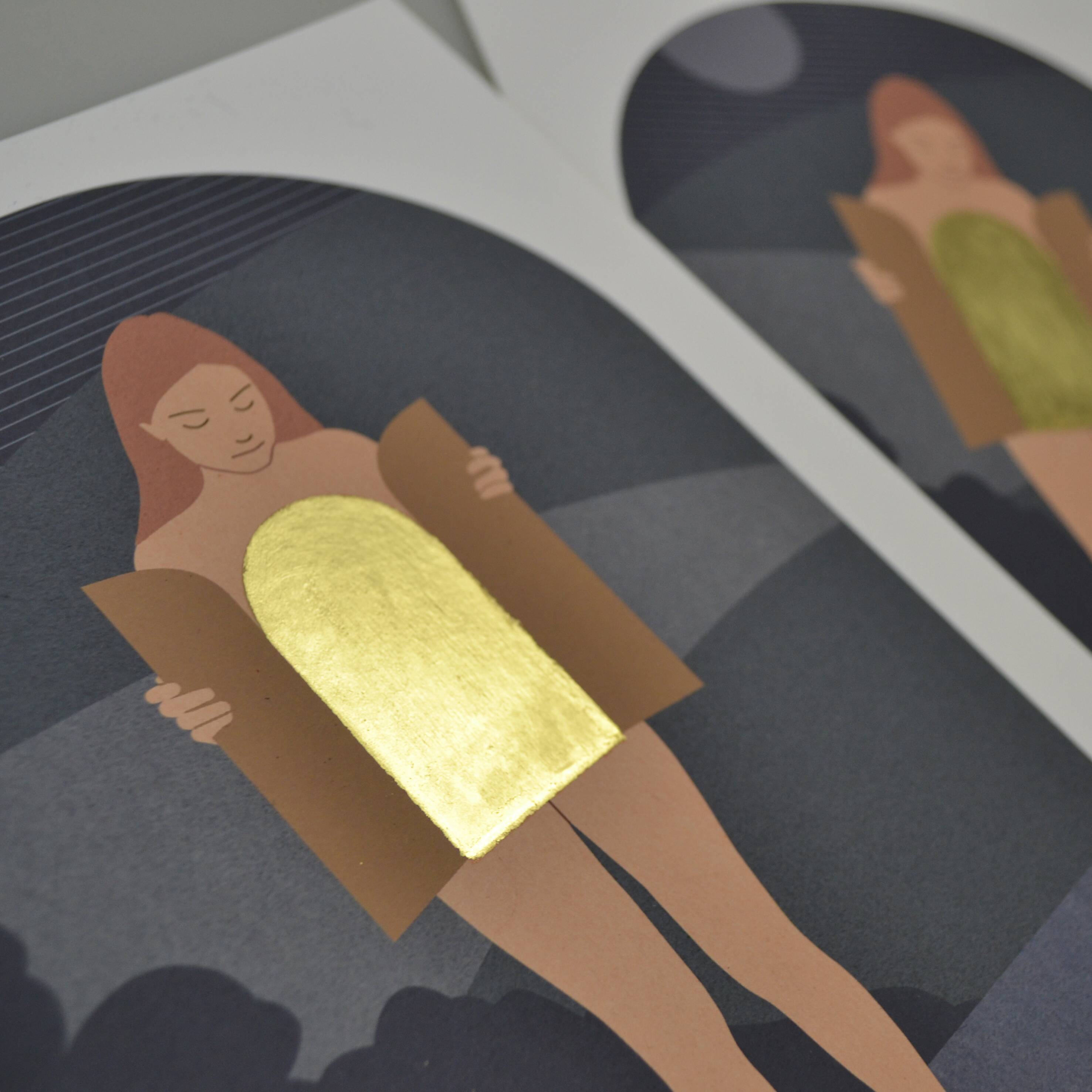 22 carat gold enhanced print, Le Trésor, 15x20 cm, signed limited edition