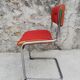 Chaise rouge cantilever tubes chromé