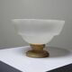 Vintage Italian alabaster footed bowl in white and beige, 1960s.