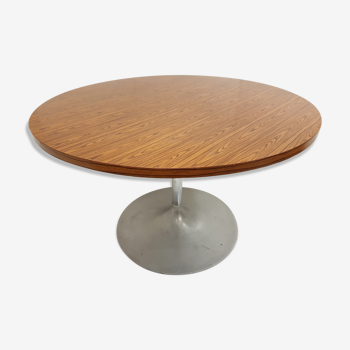 Table de repas pied tulipe en formica & aluminium 1960