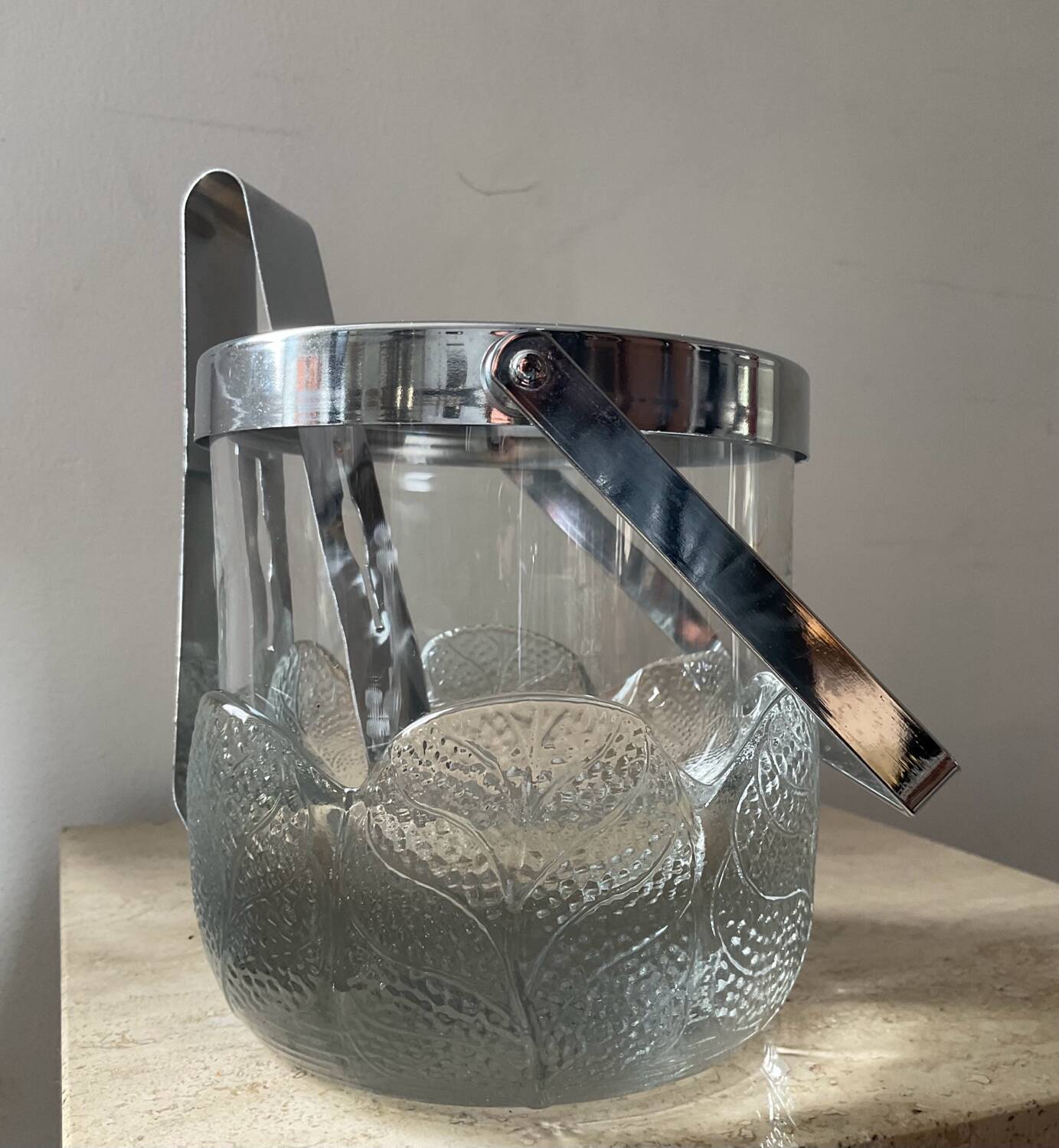 Crystal ice bucket from Lacs Italy 1970s