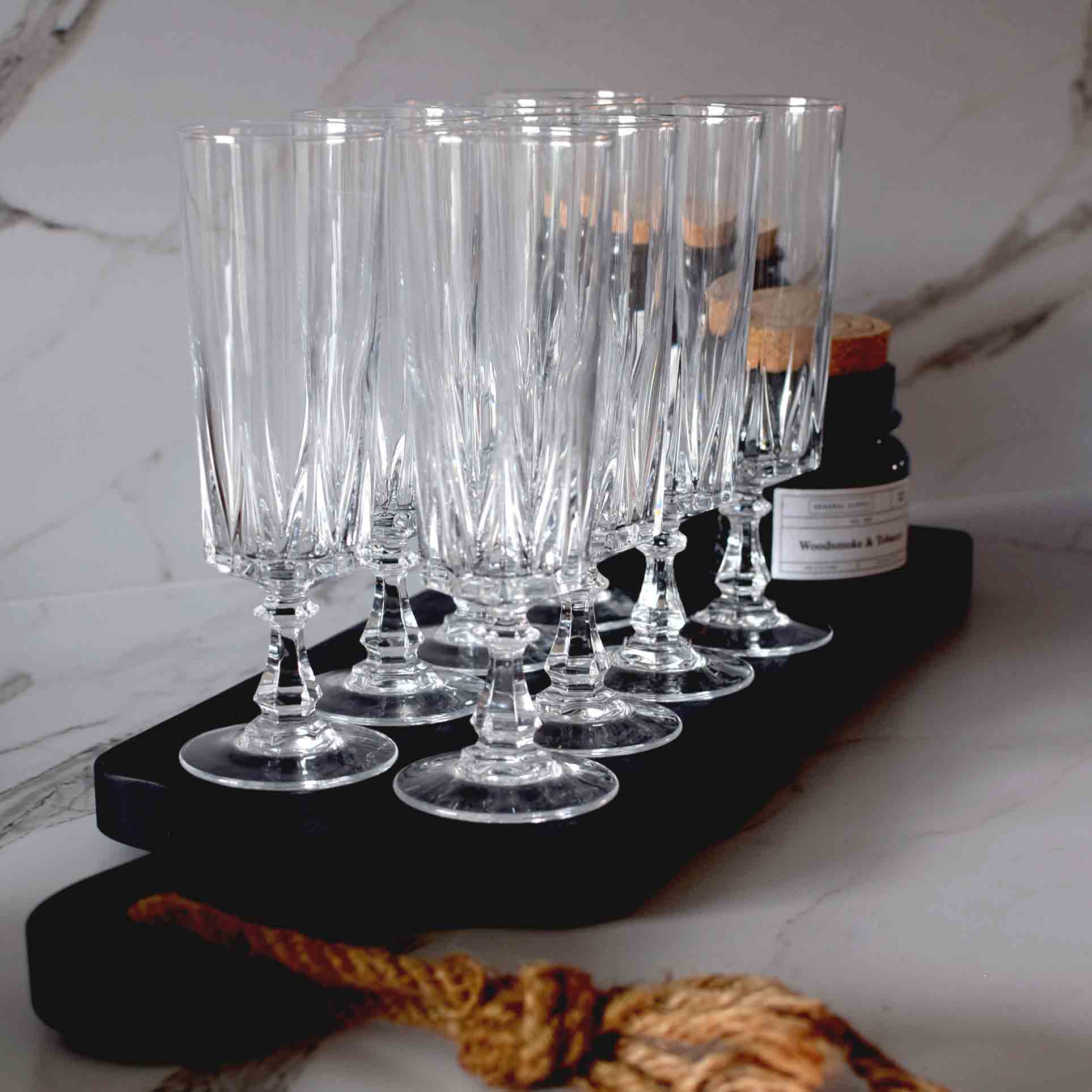 Champagne glasses in Arques crystal