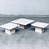 Italian Travertine Square Coffee Table, 1970s