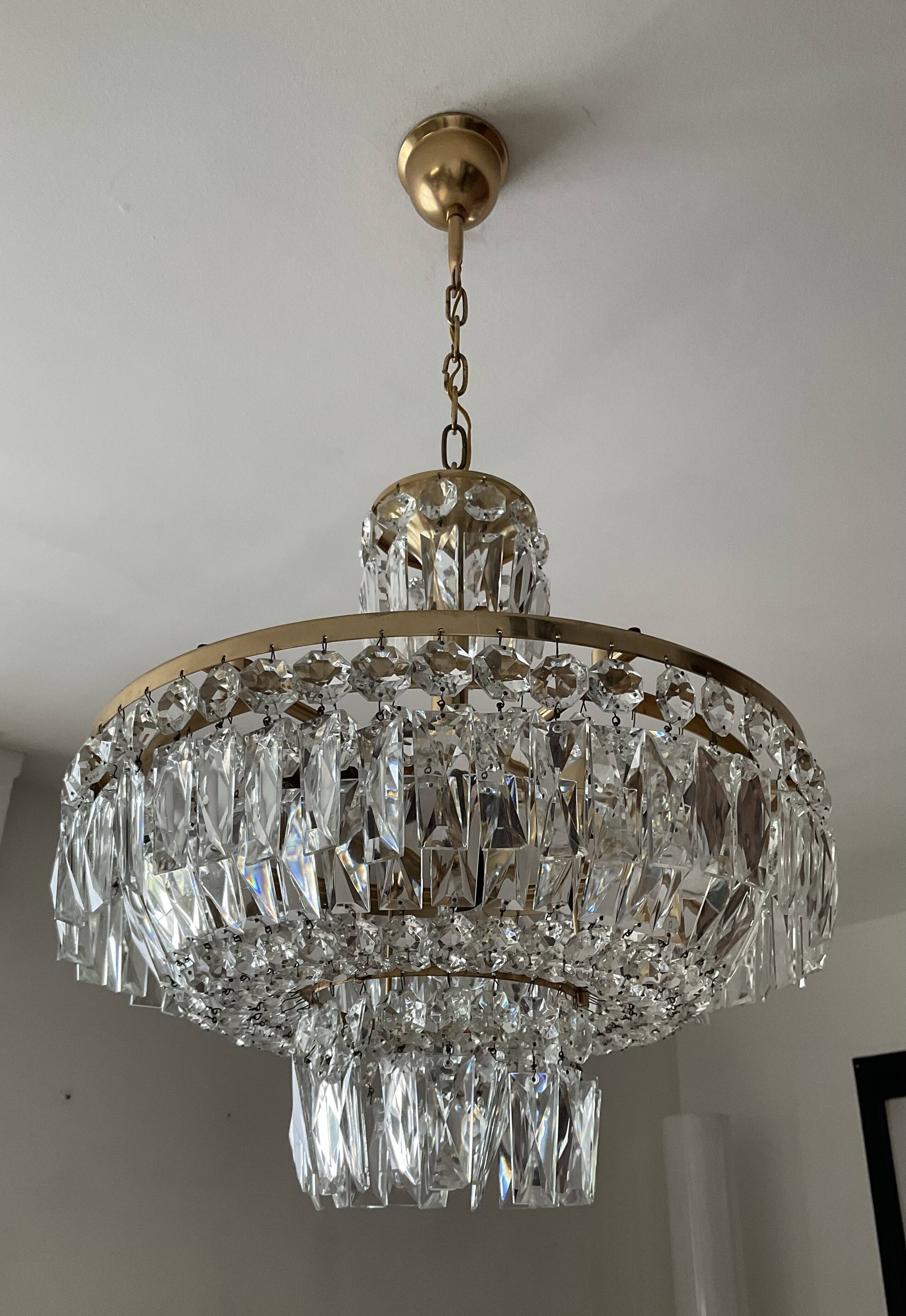 Cascade chandelier with vintage 70s tassels