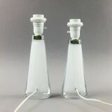Pair of scandinavian glass table lamps model rd 1566 by carl fagerlund for orrefors, sweden, 1960s