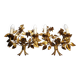 Pair of gold metal wall lights