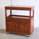 Buffet chinois en bois dur avec plateau, étage unique et roulettes