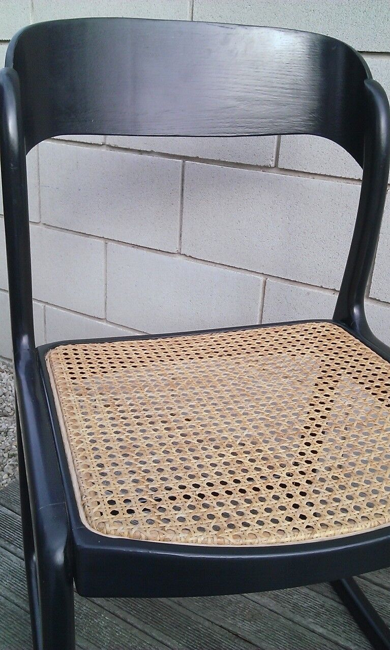 Pair of caning sled chairs