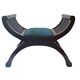Tabouret Curule Vintage avec Assise Retapissée
