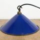 Suspension industrielle en émail bleu cobalt, années 1950