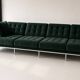 Canapé KnollStudio Florence Knoll authentique – 300 cm – Velours vert