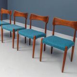 Set de 4 chaises de salle à manger par C. Linneberg pour B. Pedersen Danemark 1970