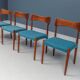 Set de 4 chaises de salle à manger par C. Linneberg pour B. Pedersen Danemark 1970