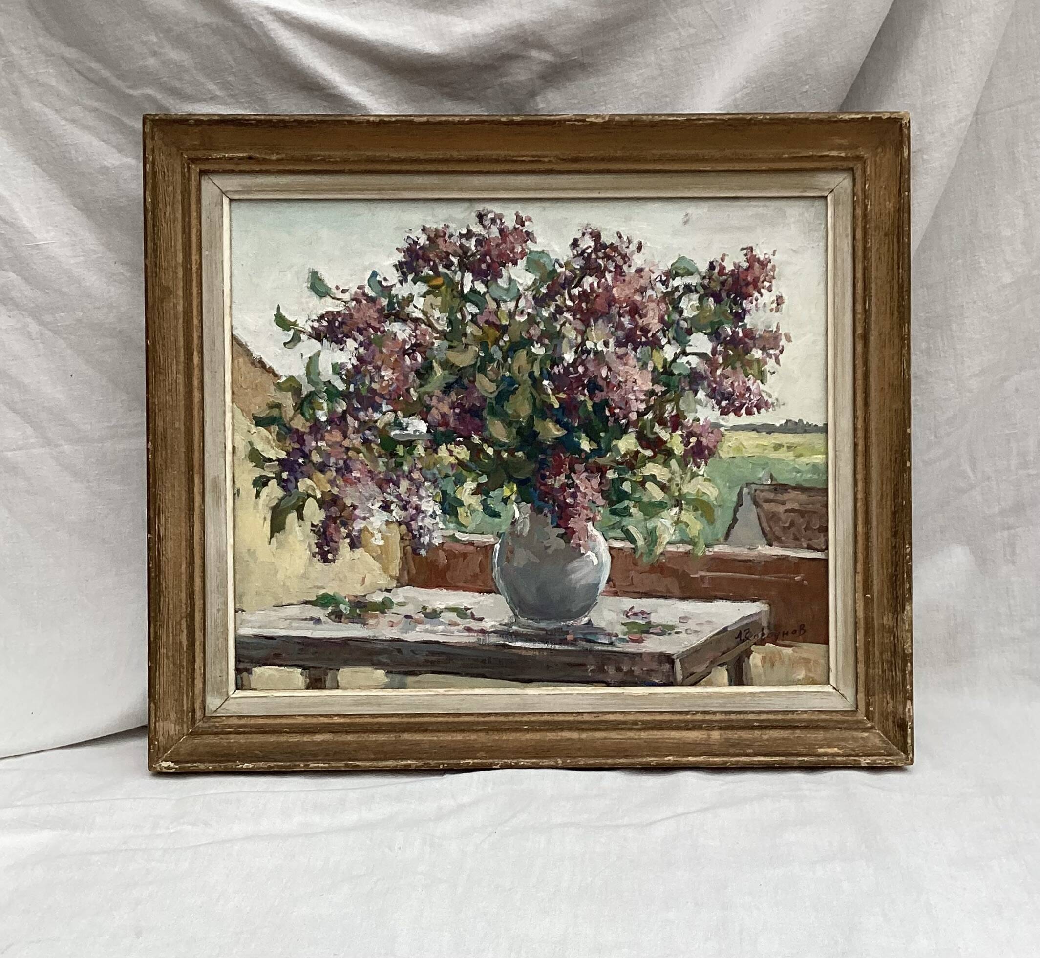 Signed painting Oil on canvas dimensions: height - 48 cm - width - 56 cm -