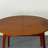 Table à manger ronde extensible moderniste danoise du milieu du siècle, 19