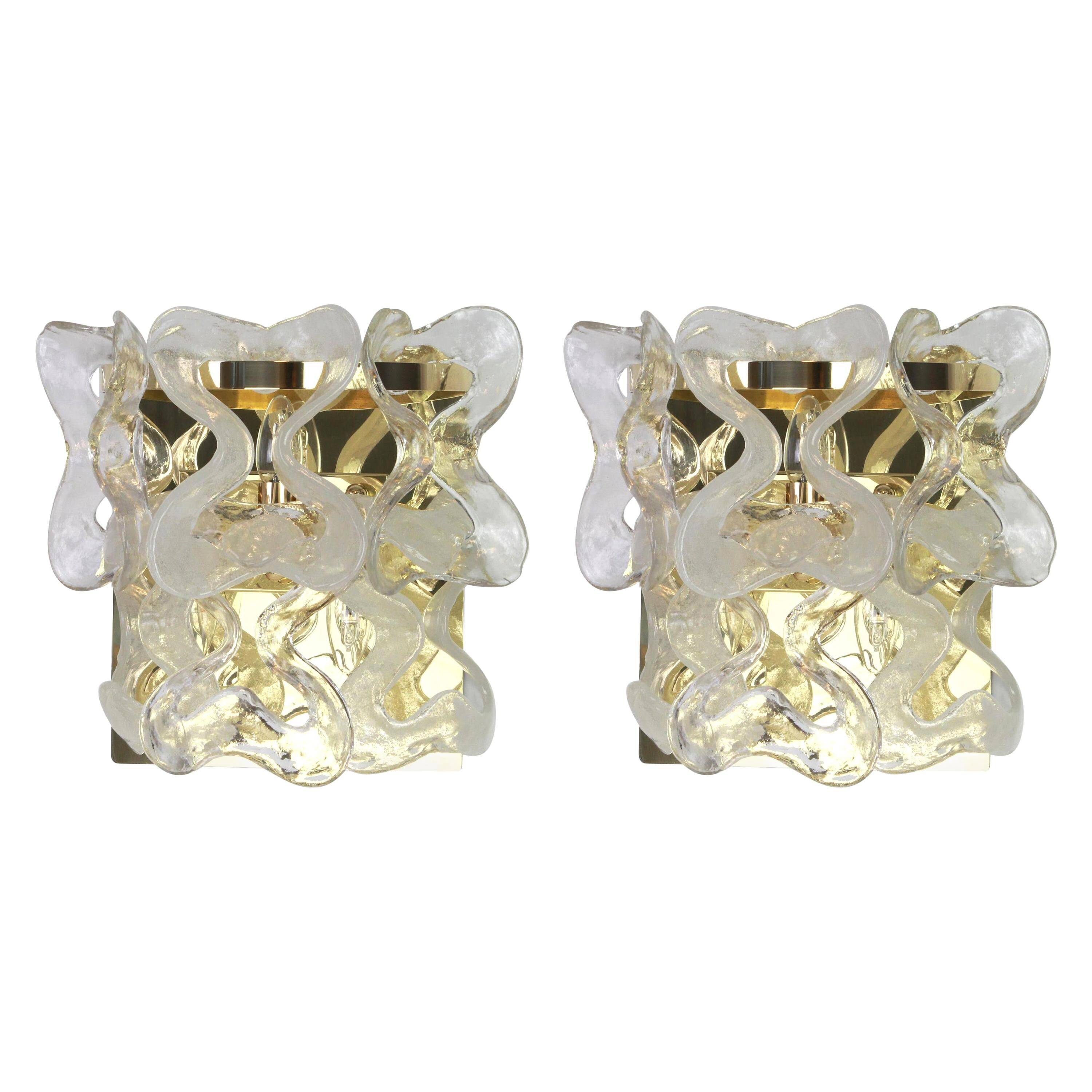 Murano glass wall sconce by Kalmar Mod. Catena, Austria, 1960s