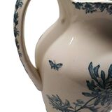 Old Large Toilet Pitcher Saint Amand And Hamage St Anonymous Green Peony