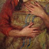 Tableau espagnol signé Maternité XXe siècle
