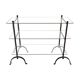 Beautiful Console 60'S feet wrought iron trestles with 3 TBEG glass trays