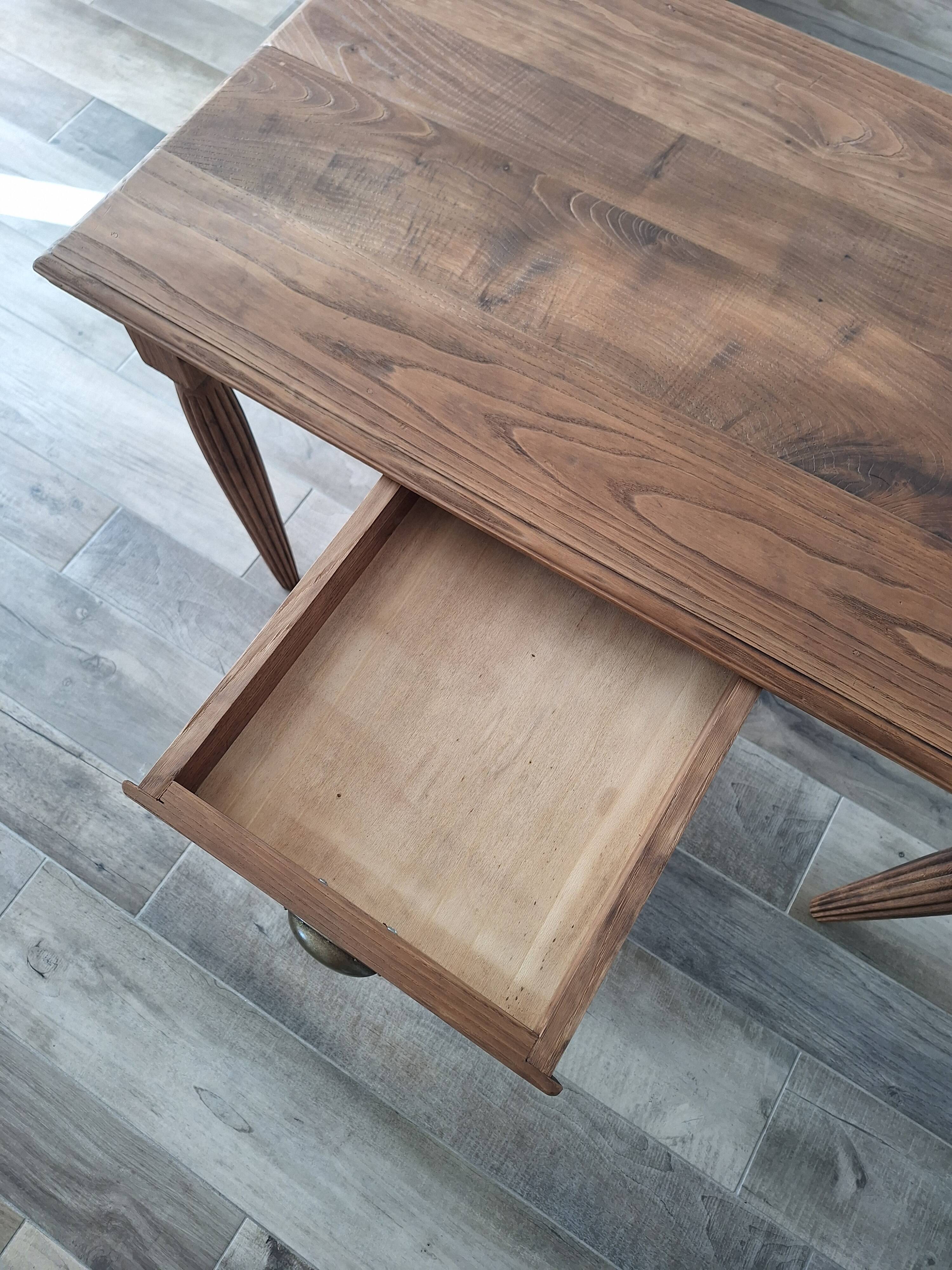 Oak farmhouse table in country style