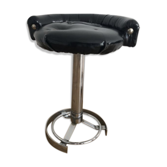 Tabouret de bar simili-cuir noir