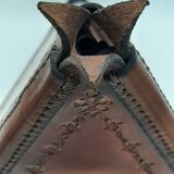 Lampe pyramide en cuire