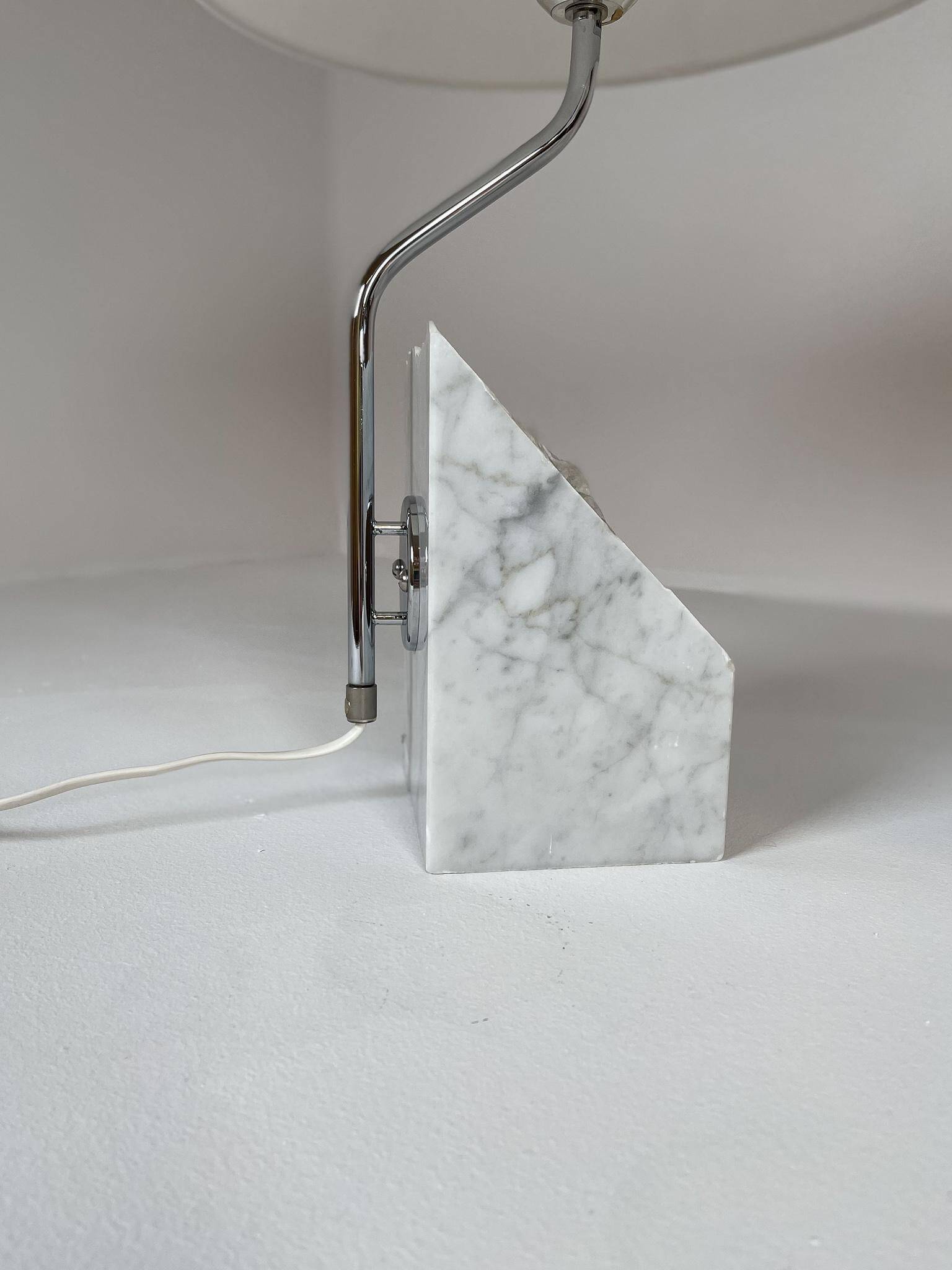 Paire de lampes de table en marbre et acier Bergboms du milieu du siècle, années 1970, Suède