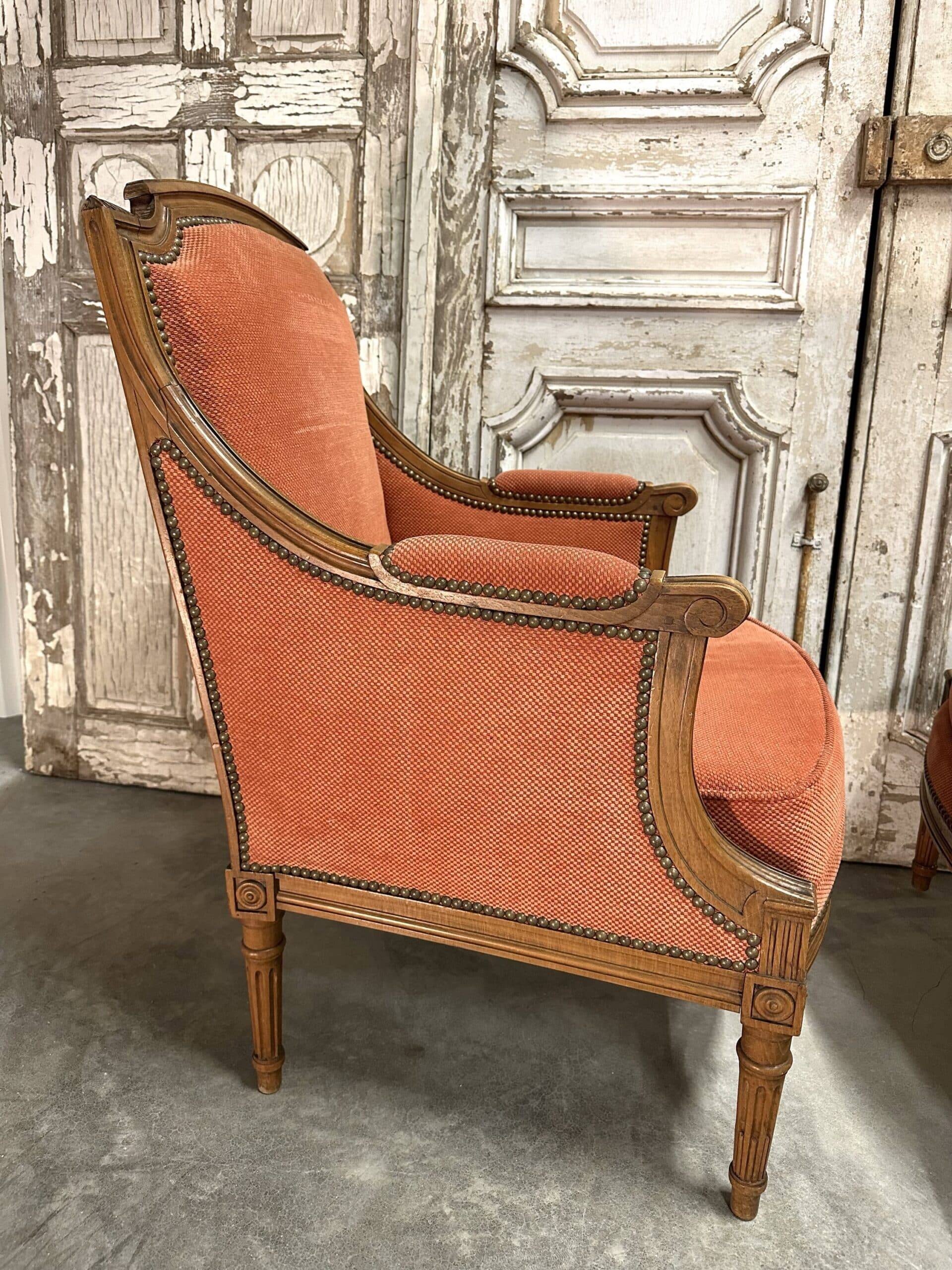 Pair of Louis XVI style armchairs, 20th century.