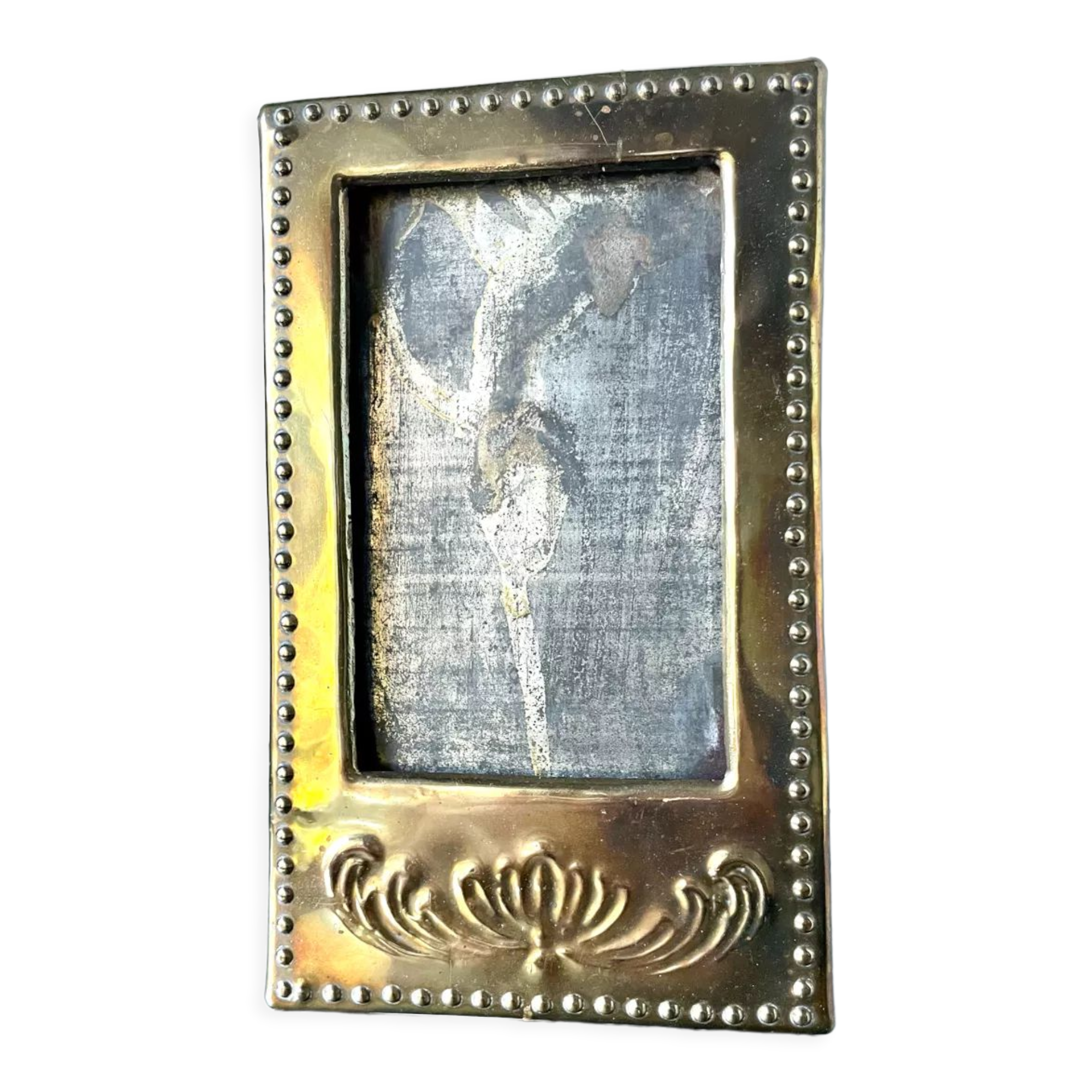 Brass art nouveau frame