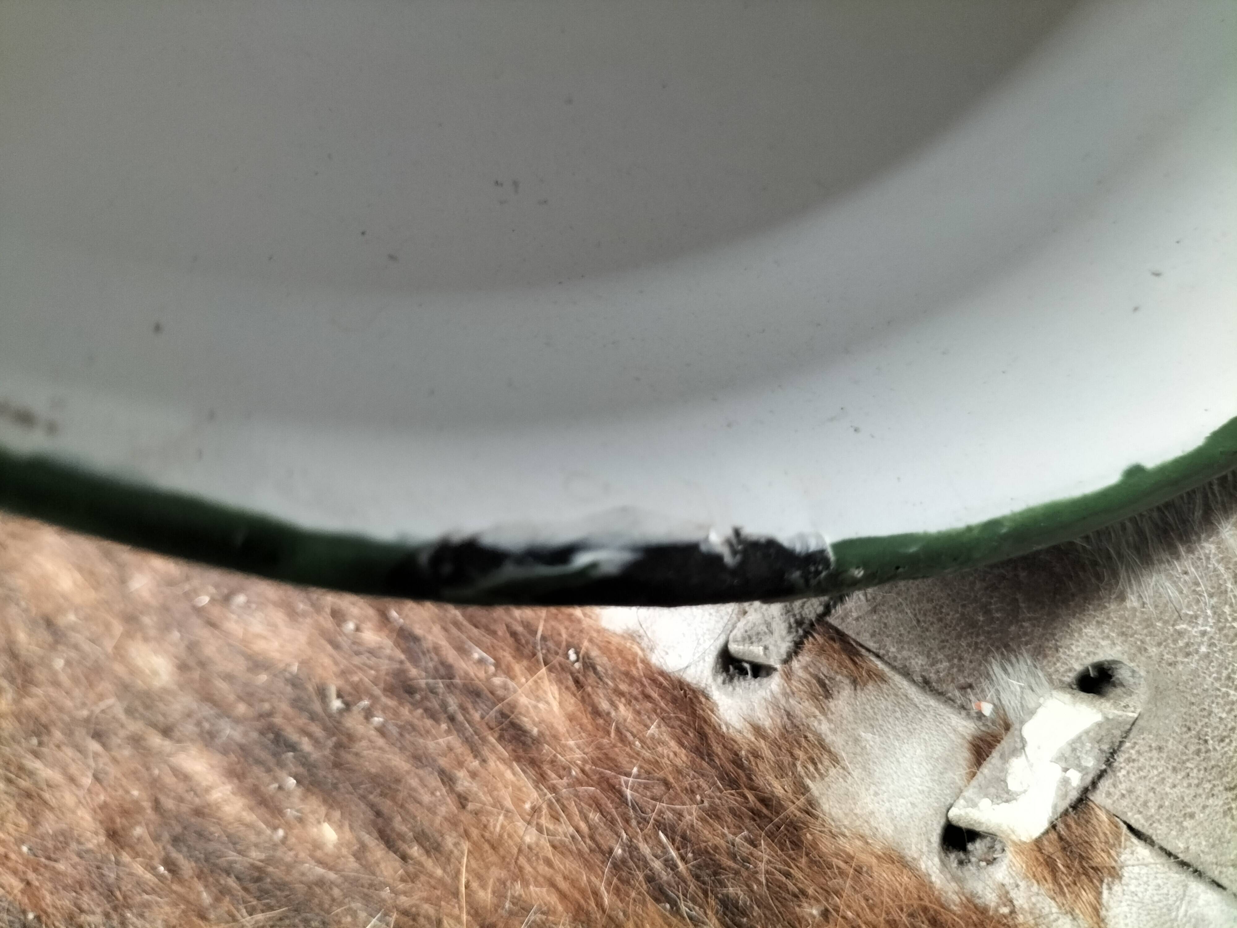 2 enameled sheet metal cone pendants