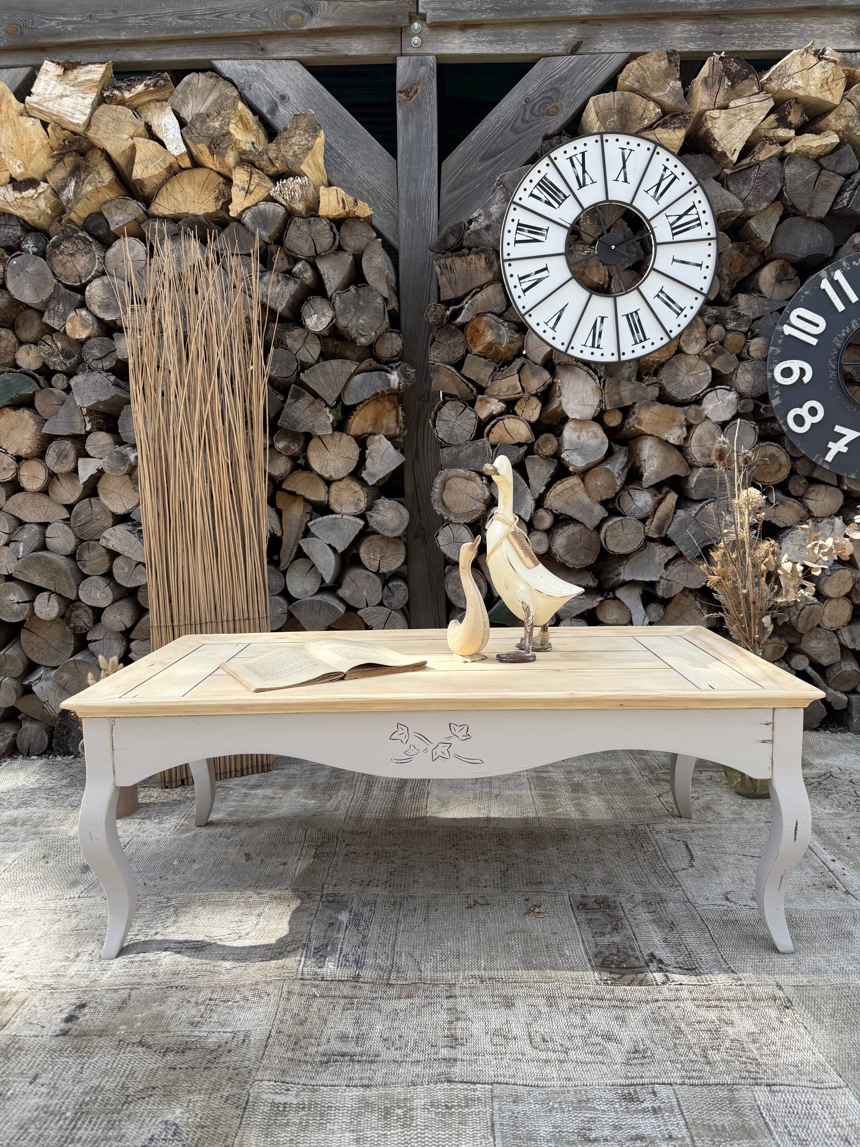 Table basse bois ancienne rénovée