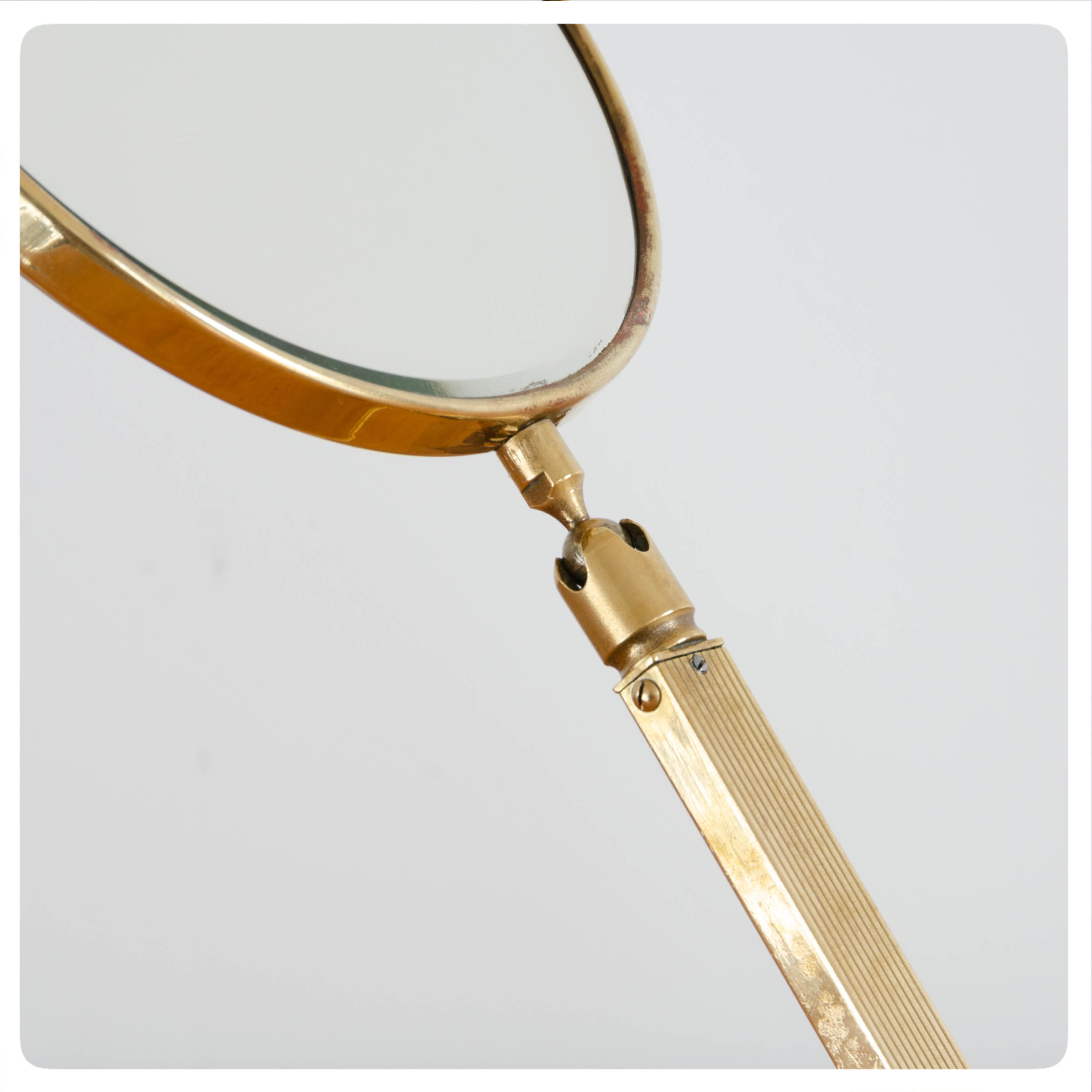 Old brass double sided mirror, France, Circa 1950