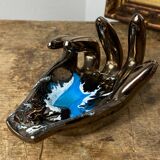 Vallauris iridescent ceramic hand emptier
