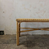 Rattan and wicker bench