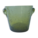 Vintage bubbled glass Biot ice bucket