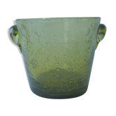 Vintage bubbled glass Biot ice bucket