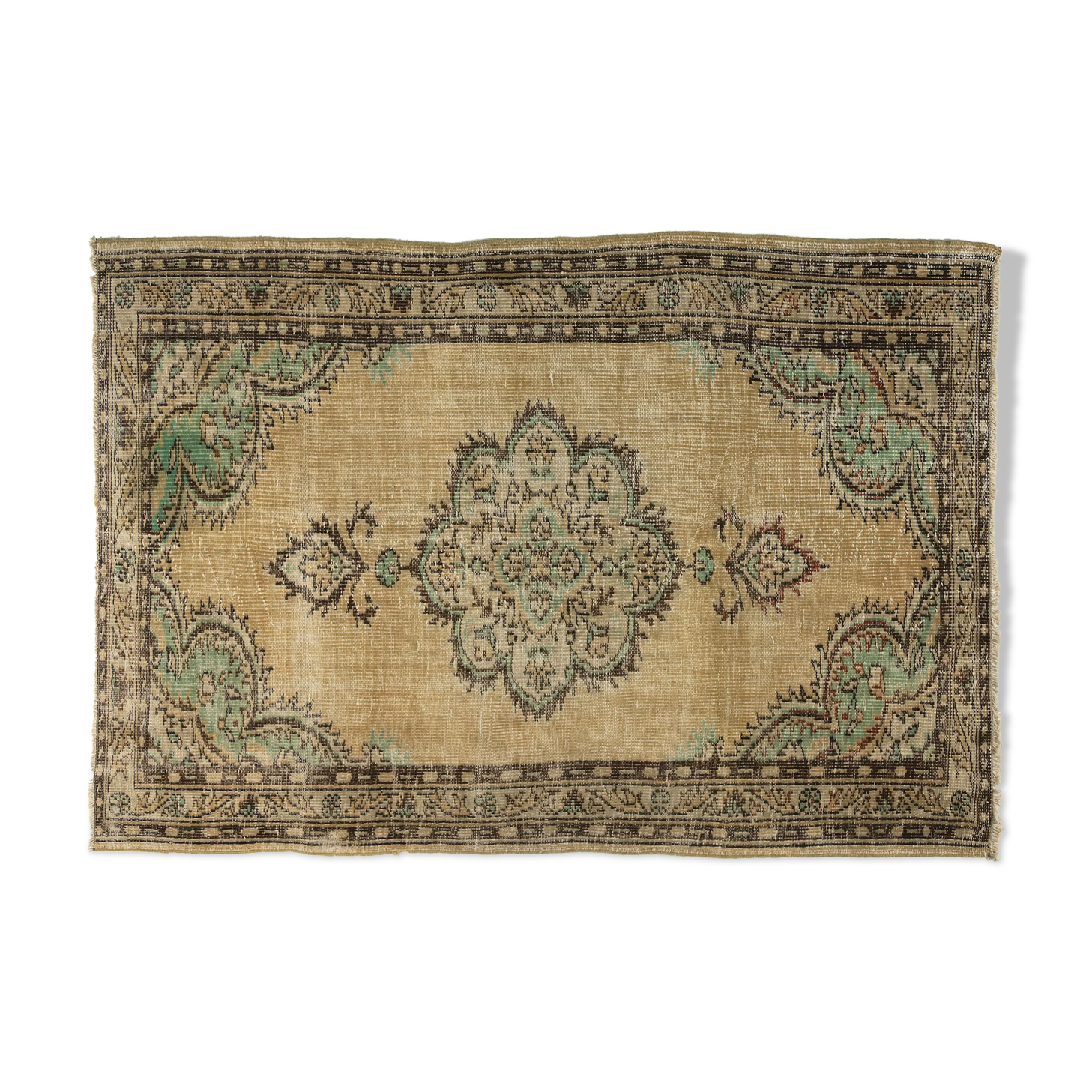 Anatolian handmade vintage rug 217 cm x 145 cm