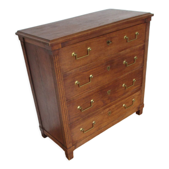 Oak chest of drawers and brass handles