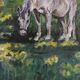 Painting of a horse on vintage old canvas