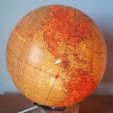 Earth globe, world map, glass and marble
