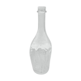 Transparent bottle/decanter with thick bubbled glass