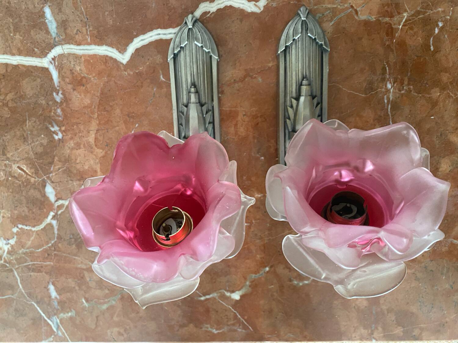 Pair of Art Deco wall lights