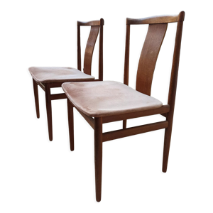 2 chaises nordiques 1950 - velours