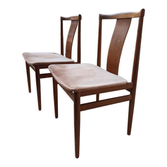 2 Chaises nordiques 1950 velours