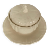Sugar saucier sarreguemines ivory with gadroons