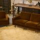 Ensemble canapé et 2 fauteuils en velours marron 1960’s
